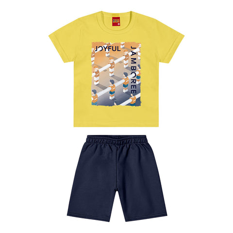 Kyly  Boys' TShirt & Shorts Set 1000600 "Joyful Jamboree" Yellow-Navy