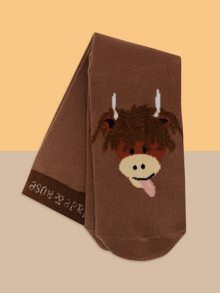 Blade & Rose Highland Cow Socks Neutral