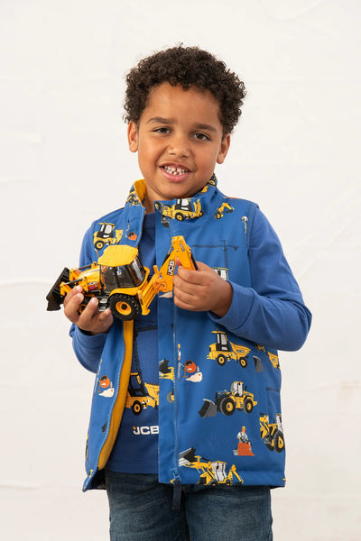 Little Lighthouse Alex Boys Gilet -JCB Print Royal