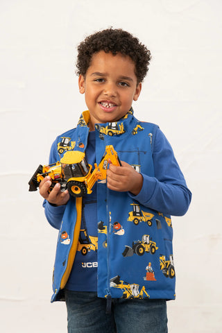 Little Lighthouse Alex Boys Gilet -JCB Print Royal