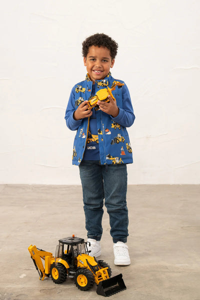 Little Lighthouse Alex Boys Gilet -JCB Print Royal