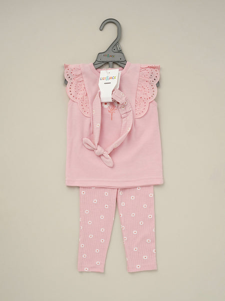 Lily & Jack Baby Girls 3 Piece Set D06820 All Over Daisy Print