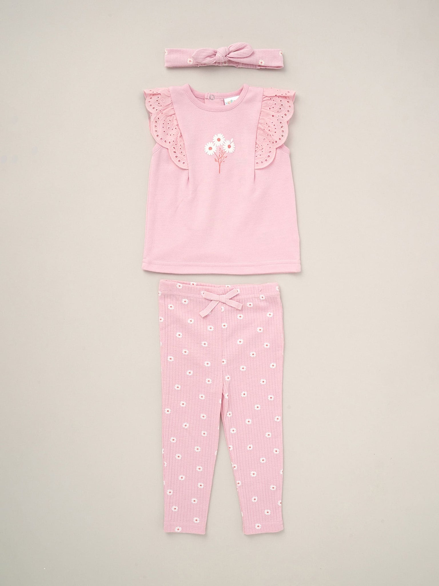 Lily & Jack Baby Girls 3 Piece Set D06820 All Over Daisy Print