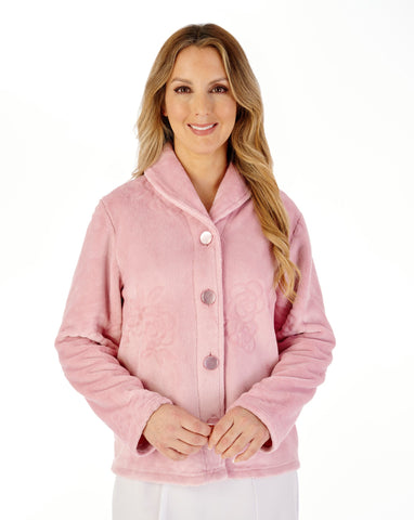 Slenderella Ladies Bedjacket BJ08315PK Pink