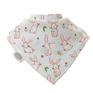 Ziggle Bandana Dribble Bibs Bunnies on Mint