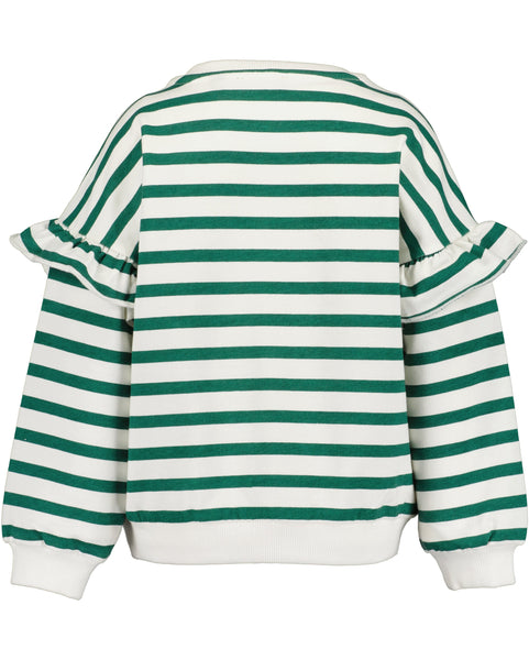 Blue Seven Girls' Striped Sweatshirt  71716 Dark Green White