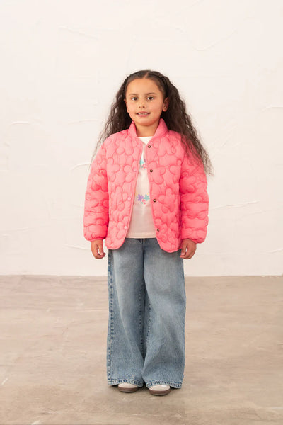 Little Lighthouse Girl's Bonnie Coat Pink Daisy