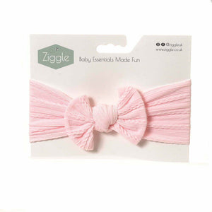 Ziggle  Heavenly Pink Top Bow Turban Headband