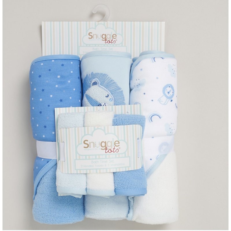 Snuggle Tots Baby Lion 6 Piece Hooded Towels & Washcloths Bath Time Set C05935