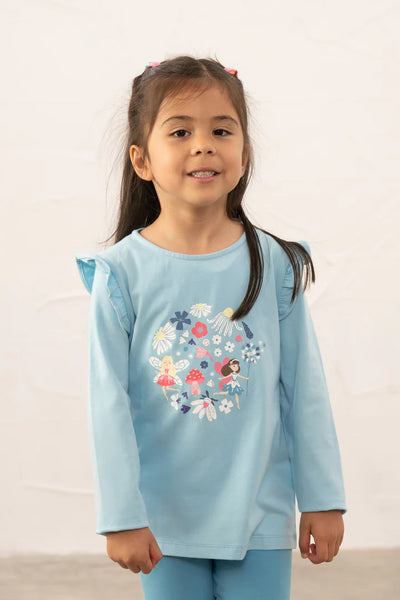 Little Lighthouse Girl's Causeway T-Shirt - Enchanted Garden Pale Blue