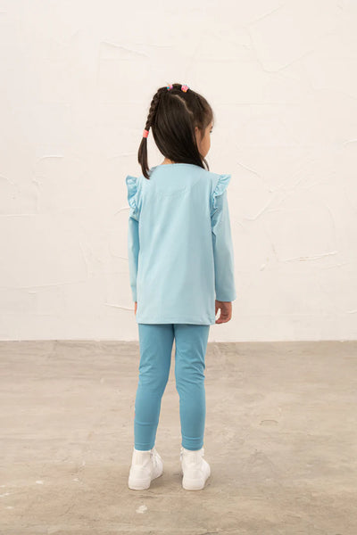 Little Lighthouse Girl's Causeway T-Shirt - Enchanted Garden Pale Blue