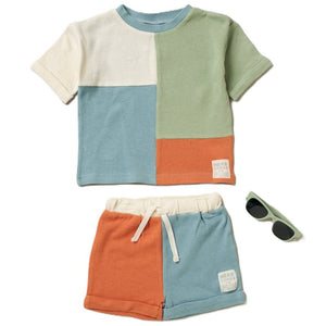 Lily & Jack Baby Boys Waffle Top & Short Outfit With Sunglasses D07240
