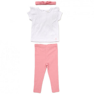 Lily & Jack Baby Girls Top, Ribbed Leggings & Headband Outfit D07265