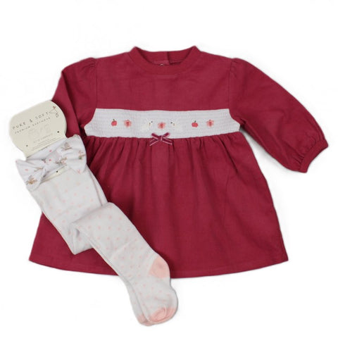 Pure & Soft Babywear Baby Girls Cord Dress Outfit Set H13550 Bunnies & Ducks