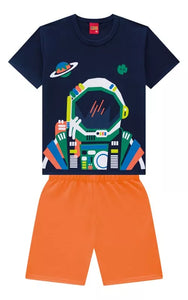 Kyly Boy's Set T-shirt + Bermuda 112673 Spaceman Navy
