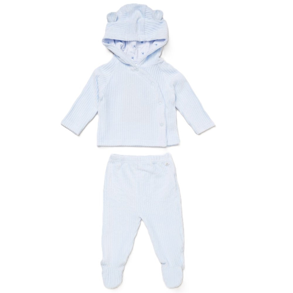 Rock A Bye Baby Baby Boys Jumbo Velour Jacket With Interlock Lining+Footed Trousers Outfit E07783