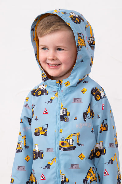 Little Lighthouse Ethan Jacket - Blue JCB Digger Print