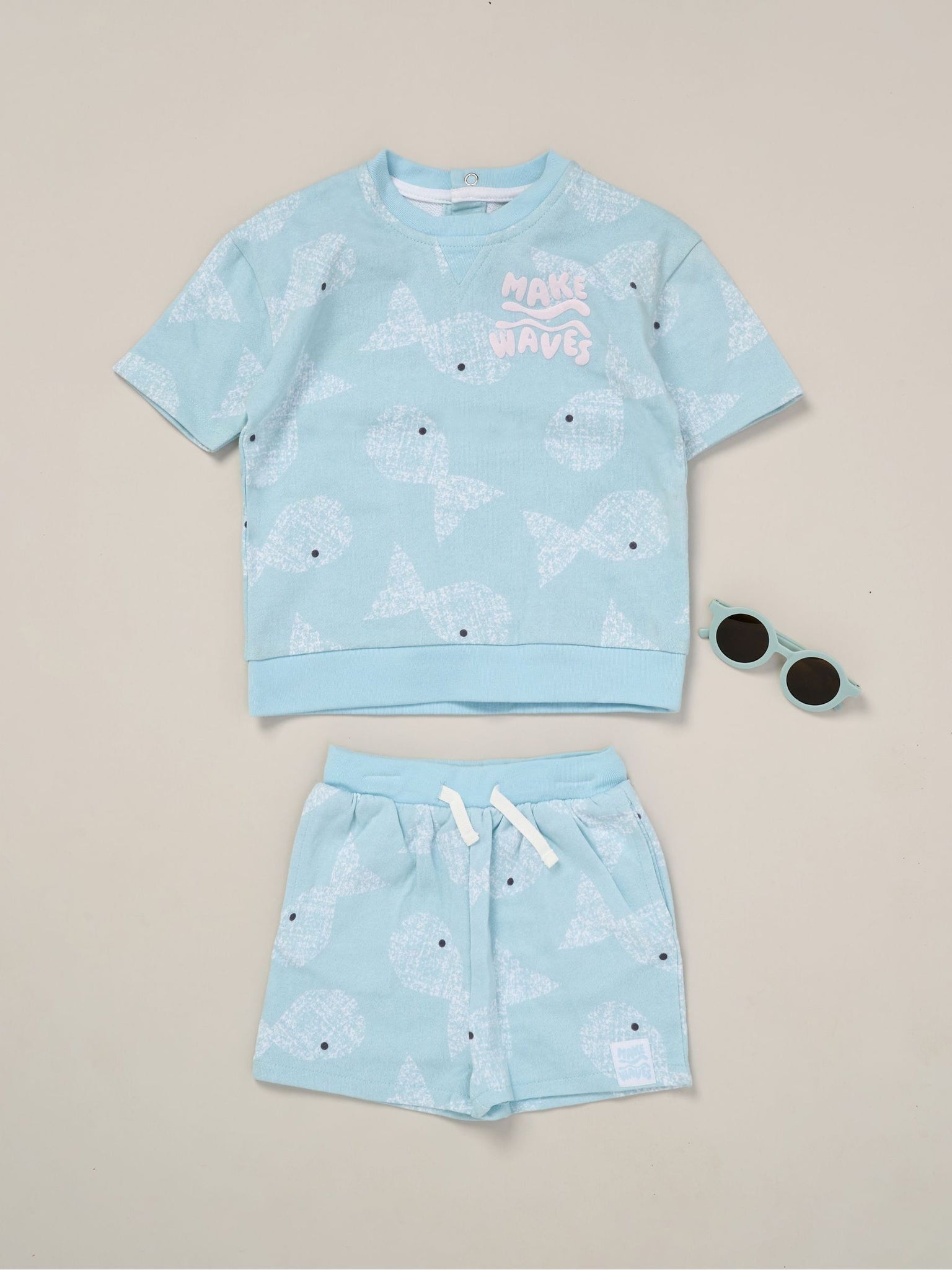 Lily & Jack Baby Boys 3 Piece Top & Short Outfit With Sun Glasses F10224INF