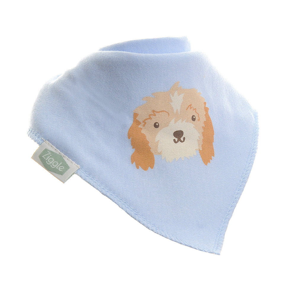 Ziggle Bandana Dribble Bibs Cockapoo Puppy Blue