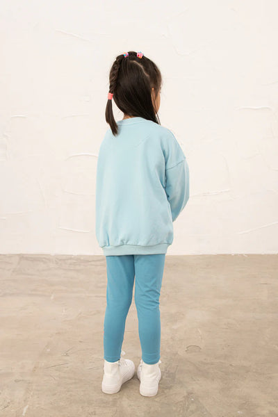 Little Lighthouse Girl's Flora Sweatshirt - Pale Blue Fairy Print