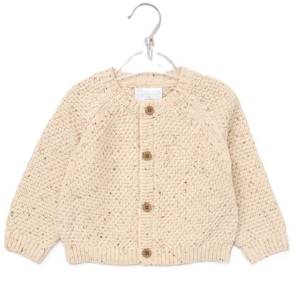Rock A Bye Baby Baby Cotton Knit Cardigan With Embroidery Detail G10831 Beige