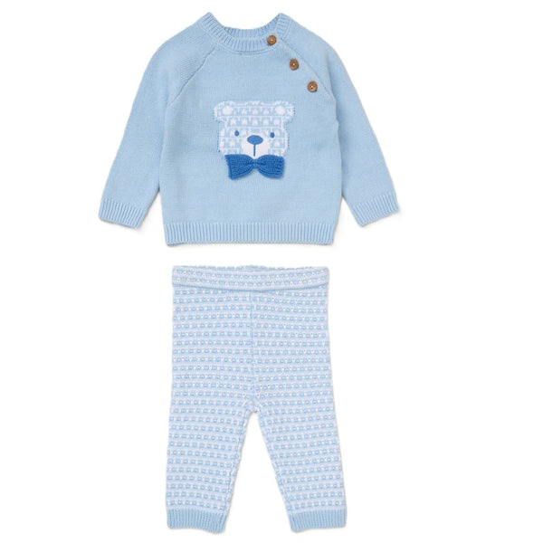 Rock A Bye Baby Baby Boys Knitted 2 Piece Outfit G10860 Baby Blue