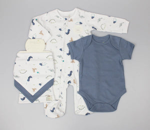 Ela & Ren 5 Piece Layette Set "Dinos" Blue E13389