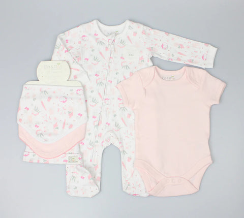 Ela & Ren 5 Piece Layette Set "Vegetables" Pink E13391