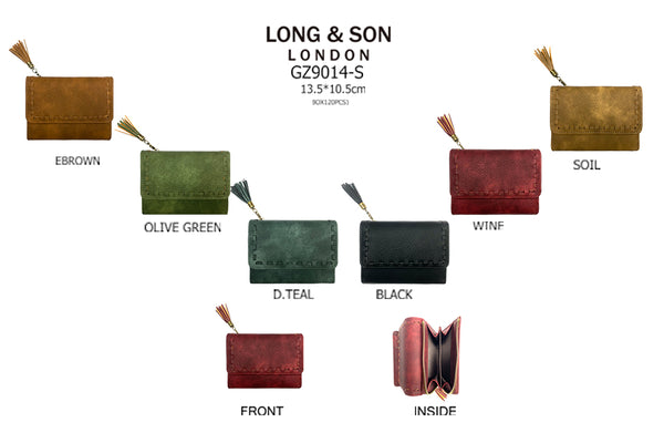 Long & Son Whipstitch Tri fold  Wallet Purse GZ9014-S