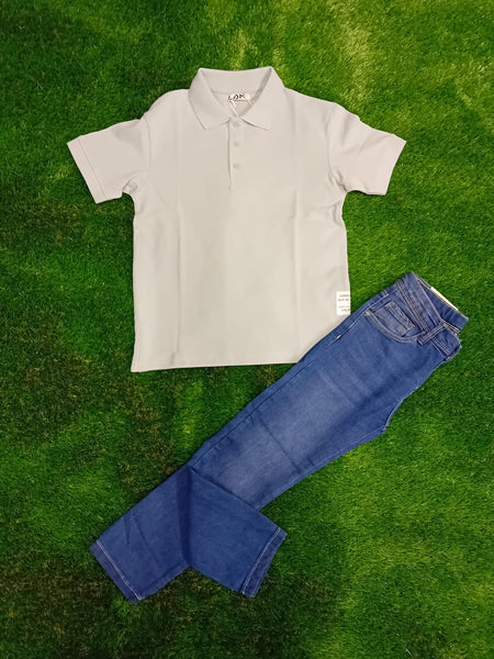 Losan Boy's Polo Shirt -Light Grey LJBAP0101_24001