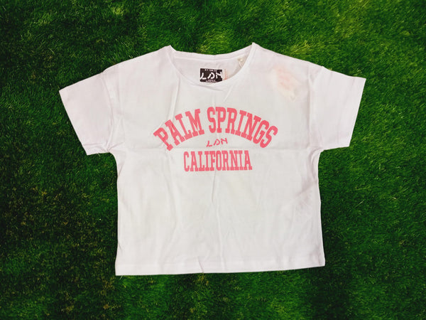 Losan Girl's Palm Springs Tee -White LJGAP0103_24006