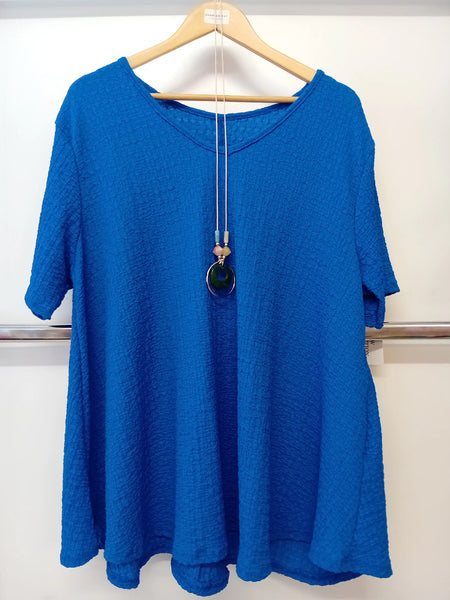 New Collection One Size Ladies Round Neck Plain Top With Necklace