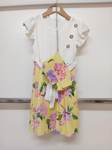 Dr Moda Girl's Floral Pattern Skirt Dress
