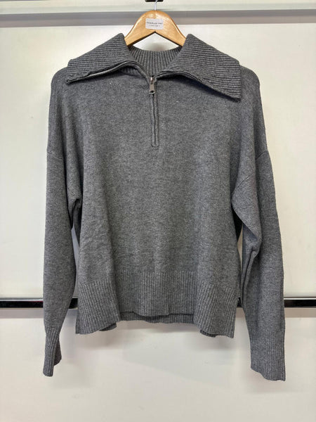 Naiif Ladies  1/4 Zip Jumper with Oversized Collar One Size E163