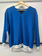 ladies v neck plain  royal top