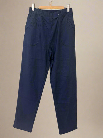 Philippe Cecile navy stretch elastic  waist trousers