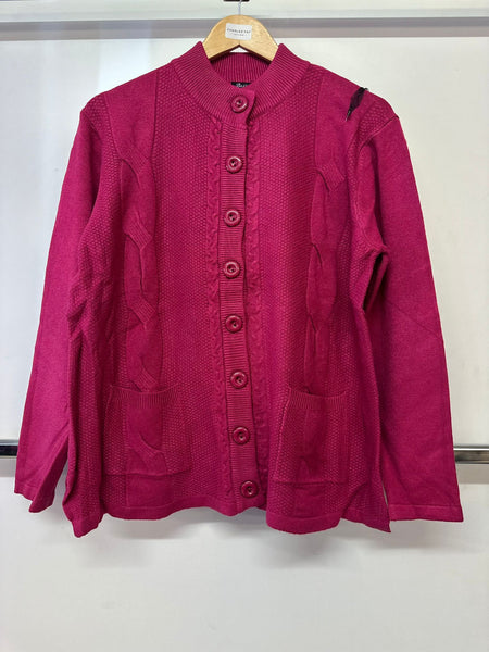 Belle Femme Ladies High Neck Button Cardigan with Pockets R-1166