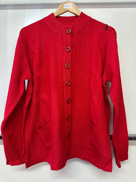 Belle Femme Ladies High Neck Button Cardigan with Pockets R-1166