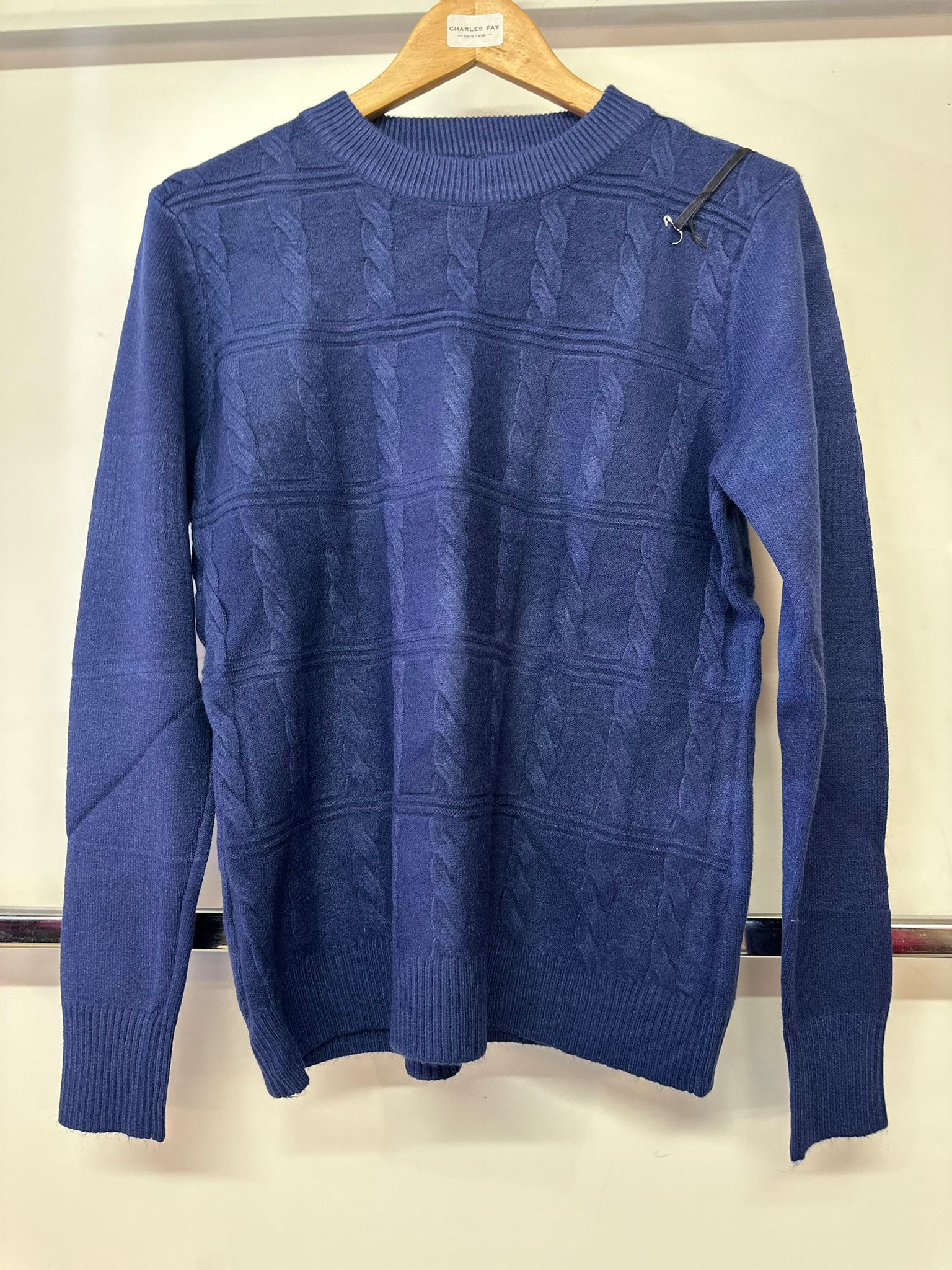 Belle Femme Ladies Wool Cable Knit Jumper R-5016