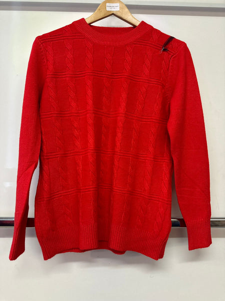 Belle Femme Ladies Wool Cable Knit Jumper R-5016