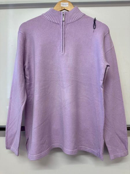 Belle Femme Ladies Quarter Zip Neck Wool Jumper R-1162