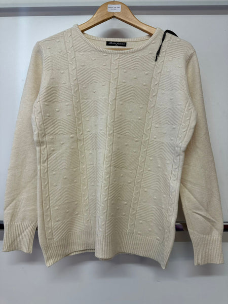 Belle Femme Ladies Wool Cable Knit Jumper R-5022