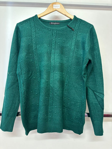 Belle Femme Ladies Wool Cable Knit Jumper R-5022