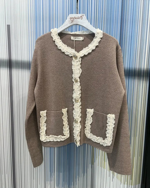 Exquiss's Ladies Gold Button Cardigan with Pockets One Size CH-1870