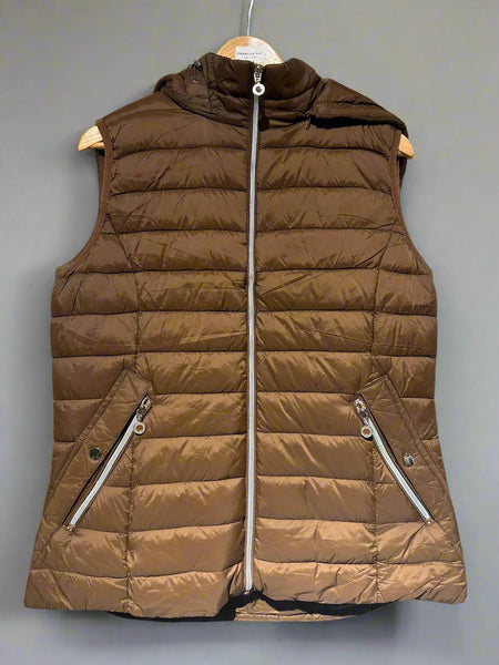 ladies short gilet with hood