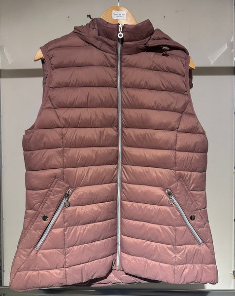 Melie Rose Paris Ladies Gilet with Detatchable Hood TG-92 Choco