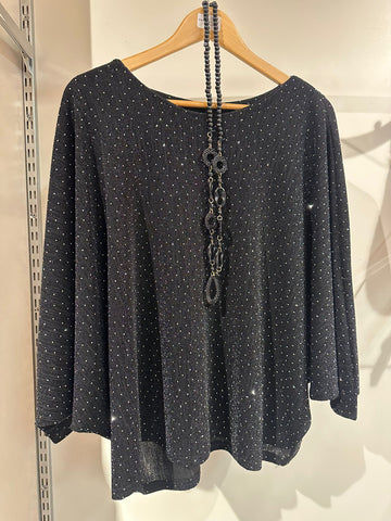 one  size  gliter ladies  top