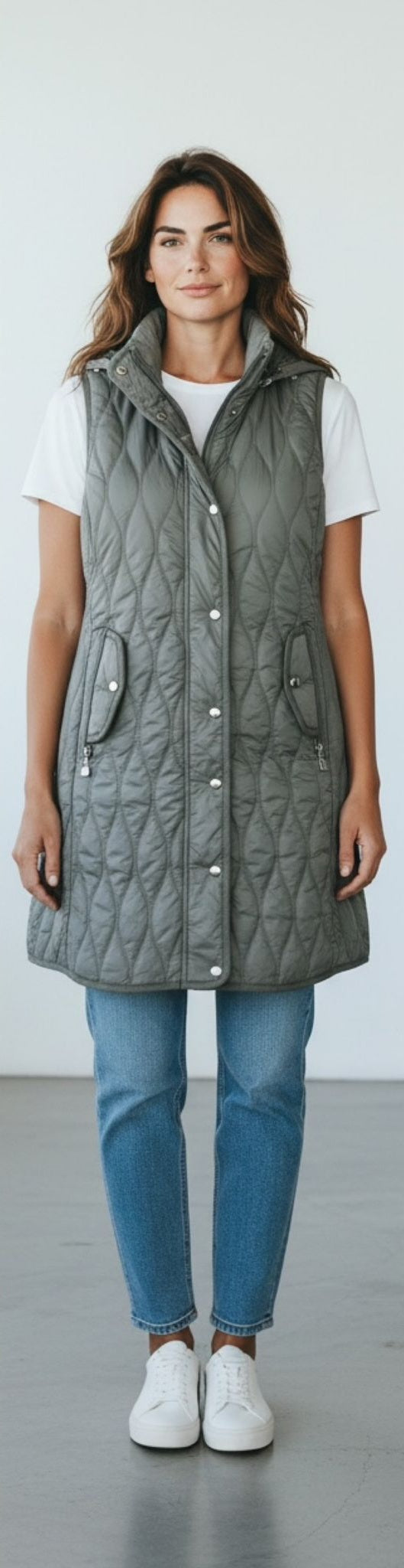ladies  long  gilet