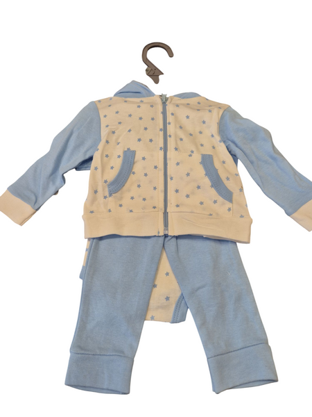 Nursery Time Rocket and Stars Baby Boys' 3 Piece Gift Set  BIS2098-2025 Blue