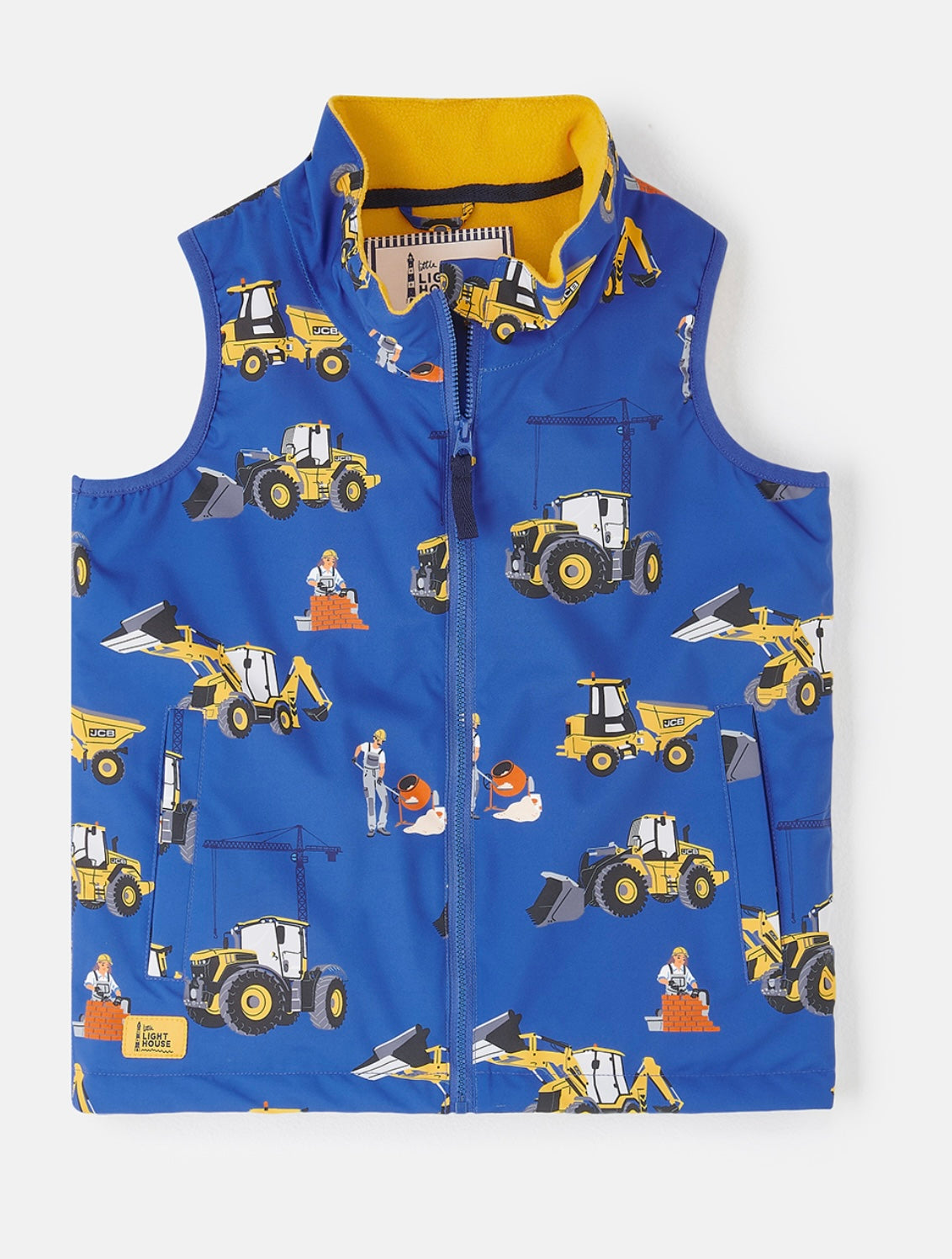 Little Lighthouse Alex Boys Gilet -JCB Print Royal